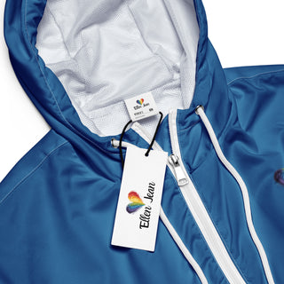 Windbreaker Water Resistant Breathable Hood and Pocket Blue Cropped Jacket Windbreaker