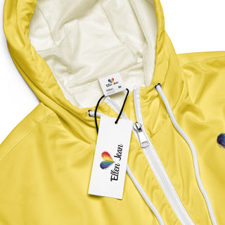 Windbreaker Water Resistant Breathable Hood and Pocket Yellow Cropped Jacket Windbreaker