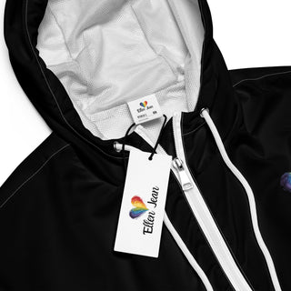 Windbreaker Water Resistant Breathable Hood and Pocket Black Cropped Jacket Windbreaker