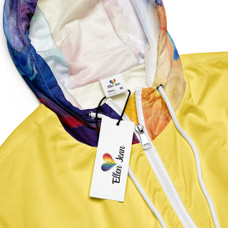 Rainbow Windbreaker Cropped Hooded Women's Jacket