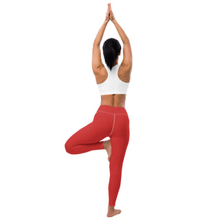 Yoga Leggings Red Athletic Soft and Stretchy Yoga Pants