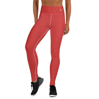 Yoga Leggings Red Athletic Soft and Stretchy Yoga Pants