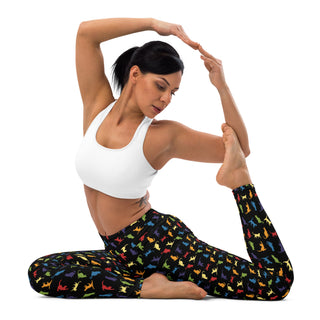 Yoga Cat Lover Black Athletic Soft and Stretchy Yoga Pants