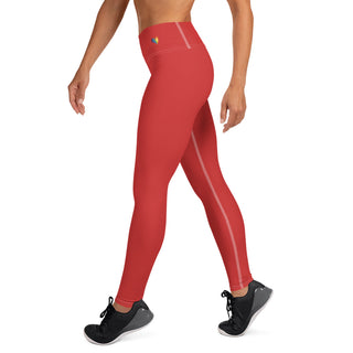 Yoga Leggings Red Athletic Soft and Stretchy Yoga Pants