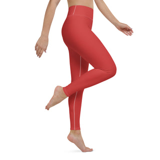 Yoga Leggings Red Athletic Soft and Stretchy Yoga Pants