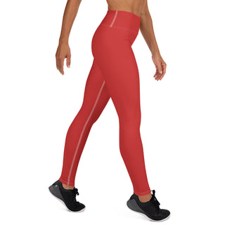 Yoga Leggings Red Athletic Soft and Stretchy Yoga Pants