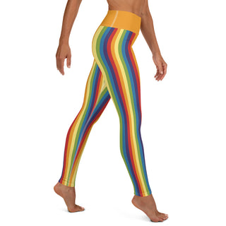 Yoga Leggings Orange Rainbow Stripe Athletic Soft and Stretchy Yoga Pants