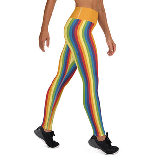 Yoga Leggings Orange Rainbow Stripe Athletic Soft and Stretchy Yoga Pants