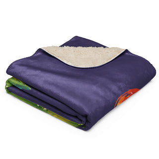 Sherpa Blanket Purple with Signature Heart by Ellen Jean Throw Blanket