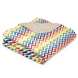 Sherpa Blanket Rainbow Wave Throw Blanket