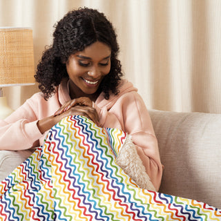 Sherpa Blanket Rainbow Wave Throw Blanket