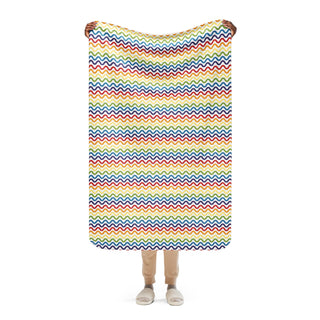 Sherpa Blanket Rainbow Wave Throw Blanket