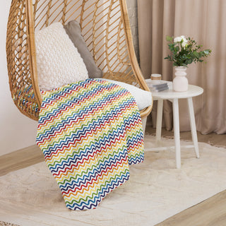 Sherpa Blanket Rainbow Wave Throw Blanket