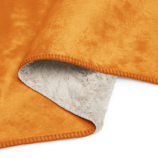 Sherpa Blanket Orange with Signature Heart by Ellen Jean Throw Blanket