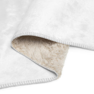 Sherpa Blanket White with Signature Heart by Ellen Jean Throw Blanket