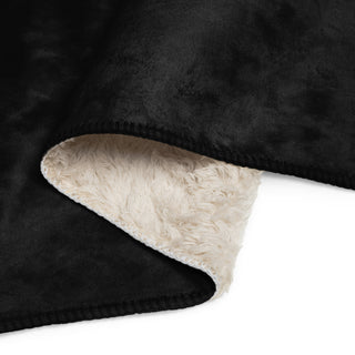 Sherpa Blanket Black with Signature Heart by Ellen Jean Throw Blanket