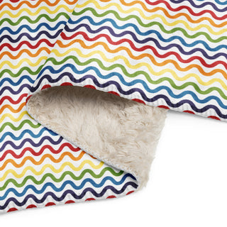 Sherpa Blanket Rainbow Wave Throw Blanket