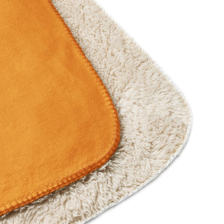 Sherpa Blanket Orange with Signature Heart by Ellen Jean Throw Blanket