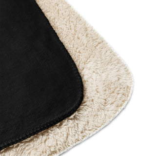 Sherpa Blanket Black with Signature Heart by Ellen Jean Throw Blanket