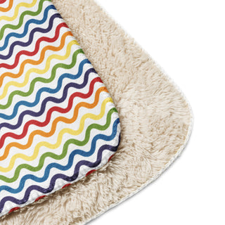 Sherpa Blanket Rainbow Wave Throw Blanket