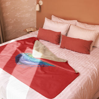 Sherpa Blanket Red with Signature Heart by Ellen Jean Blanket