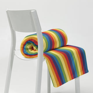 Throw Blanket with Rainbow Stripes