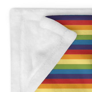 Throw Blanket with Rainbow Stripes