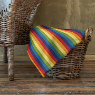 Throw Blanket with Rainbow Stripes