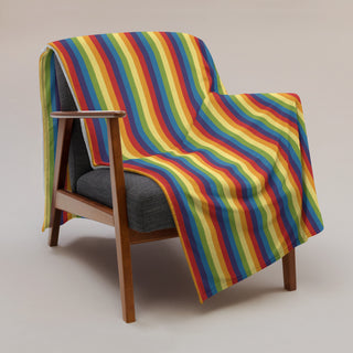 Throw Blanket with Rainbow Stripes