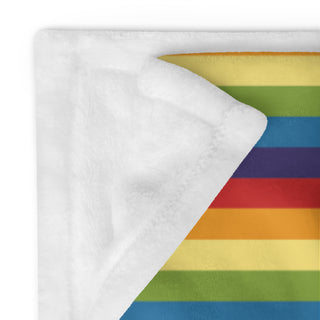 Throw Blanket with Rainbow Stripes