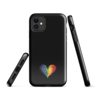 Black iPhone Case with Hard Protective Shell with Ellen Jean Signature Heart