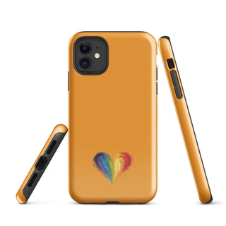 Orange Rainbow Heart iPhone Case – Vibrant Durable Ellen Jean Phone Case