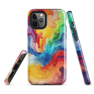 iPhone Case Rainbow Abstract with Hard Protective Shell Phone Cover