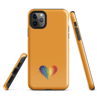 Orange Rainbow Heart iPhone Case – Vibrant Durable Ellen Jean Phone Case