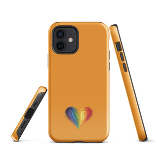 Orange Rainbow Heart iPhone Case – Vibrant Durable Ellen Jean Phone Case