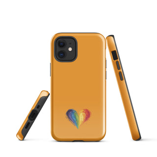 Orange Rainbow Heart iPhone Case – Vibrant Durable Ellen Jean Phone Case