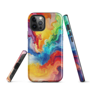 iPhone Case Rainbow Abstract with Hard Protective Shell Phone Cover