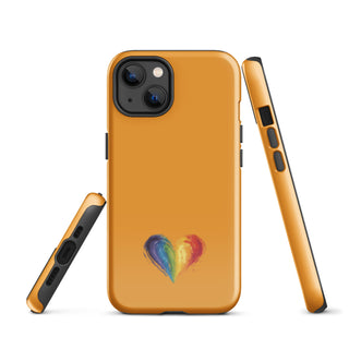 Orange Rainbow Heart iPhone Case – Vibrant Durable Ellen Jean Phone Case