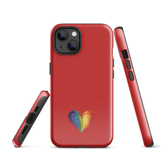 Red Rainbow Heart iPhone Case – Bold & Stylish Phone Cover by Ellen Jean