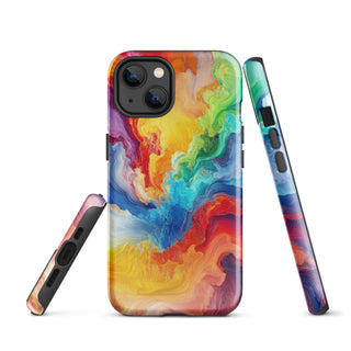 iPhone Case Rainbow Abstract with Hard Protective Shell Phone Cover