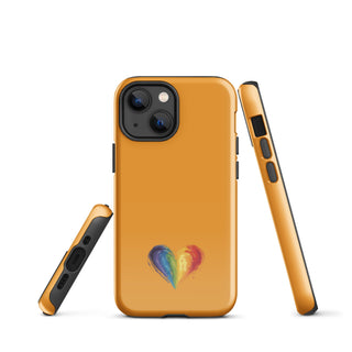 Orange Rainbow Heart iPhone Case – Vibrant Durable Ellen Jean Phone Case