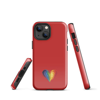 Red Rainbow Heart iPhone Case – Bold & Stylish Phone Cover by Ellen Jean