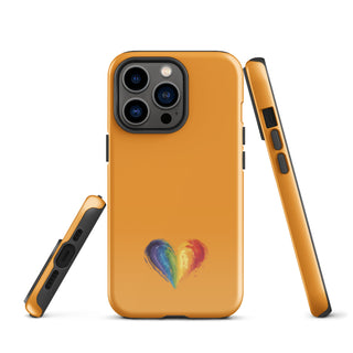 Orange Rainbow Heart iPhone Case – Vibrant Durable Ellen Jean Phone Case