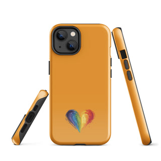 Orange Rainbow Heart iPhone Case – Vibrant Durable Ellen Jean Phone Case