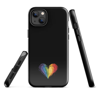 Black iPhone Case with Hard Protective Shell with Ellen Jean Signature Heart