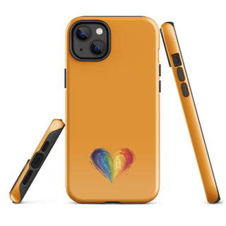 Orange Rainbow Heart iPhone Case – Vibrant Durable Ellen Jean Phone Case