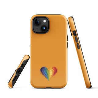 Orange Rainbow Heart iPhone Case – Vibrant Durable Ellen Jean Phone Case