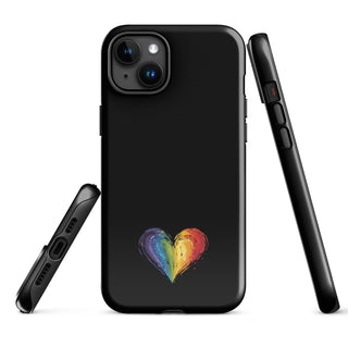 Black iPhone Case with Hard Protective Shell with Ellen Jean Signature Heart