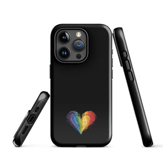 Black iPhone Case with Hard Protective Shell with Ellen Jean Signature Heart