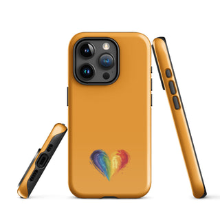 Orange Rainbow Heart iPhone Case – Vibrant Durable Ellen Jean Phone Case